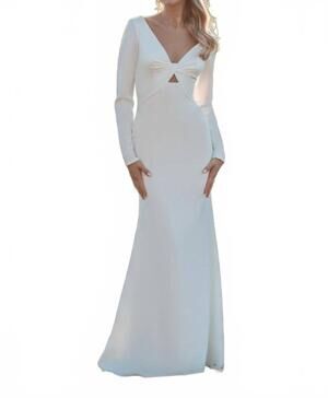 NEW ALLURE BRIDALS long sleeve sheath wedding dress in ivory